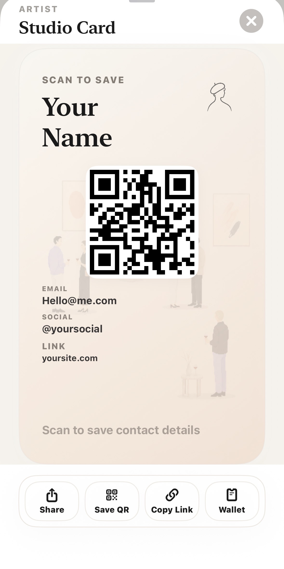 QR side of the artist profile card